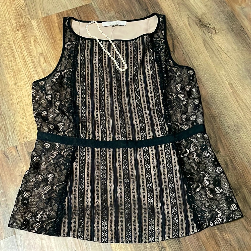 Loft black lace top